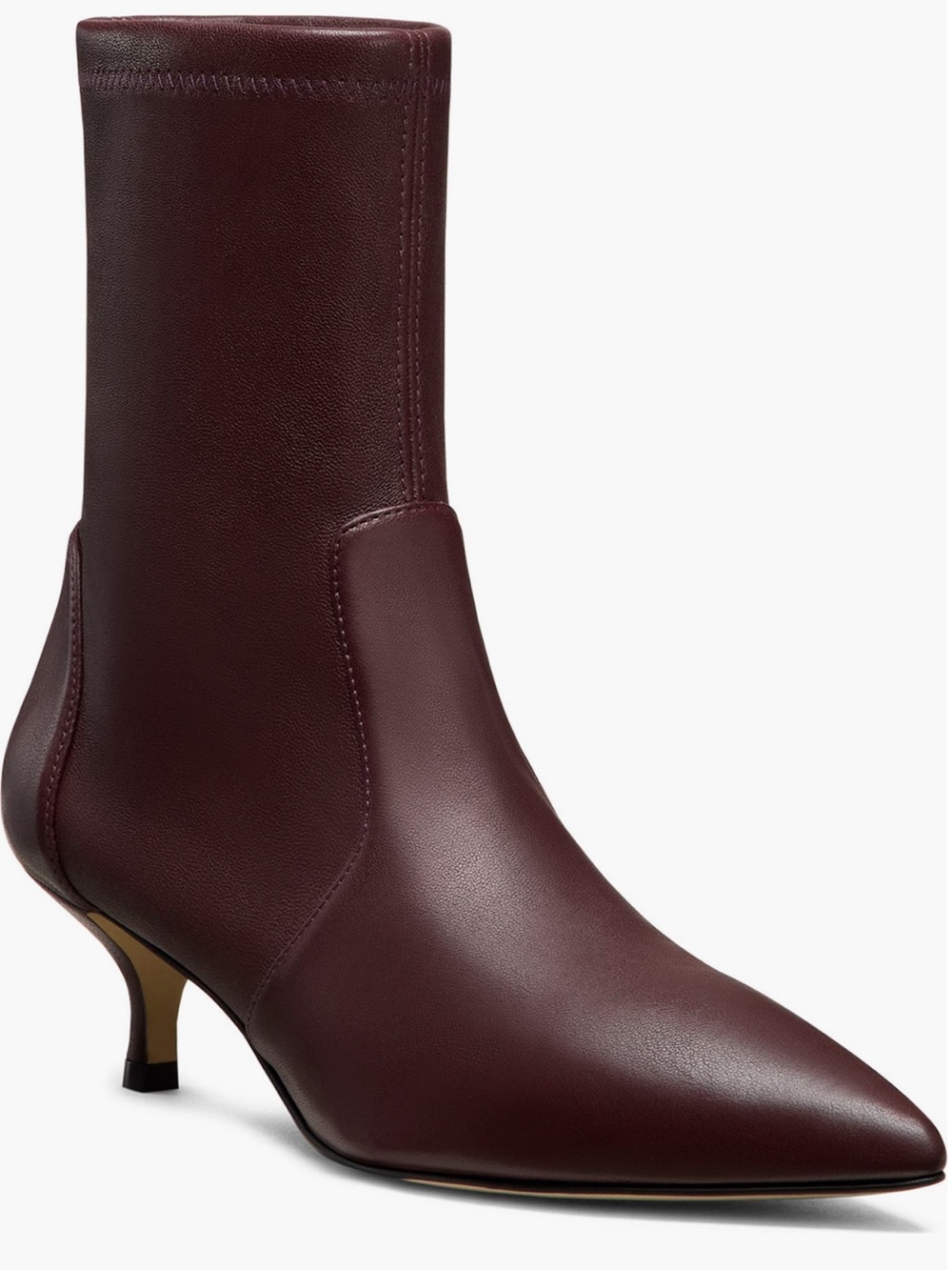 NIB Stuart Weitzman Mara 50 Kitten Heel Bootie Cordovan Oxblood Size 39.5 / 9B
